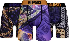 PSD Men's Purp & Gold 3-Pack Bx Boxer Briefs