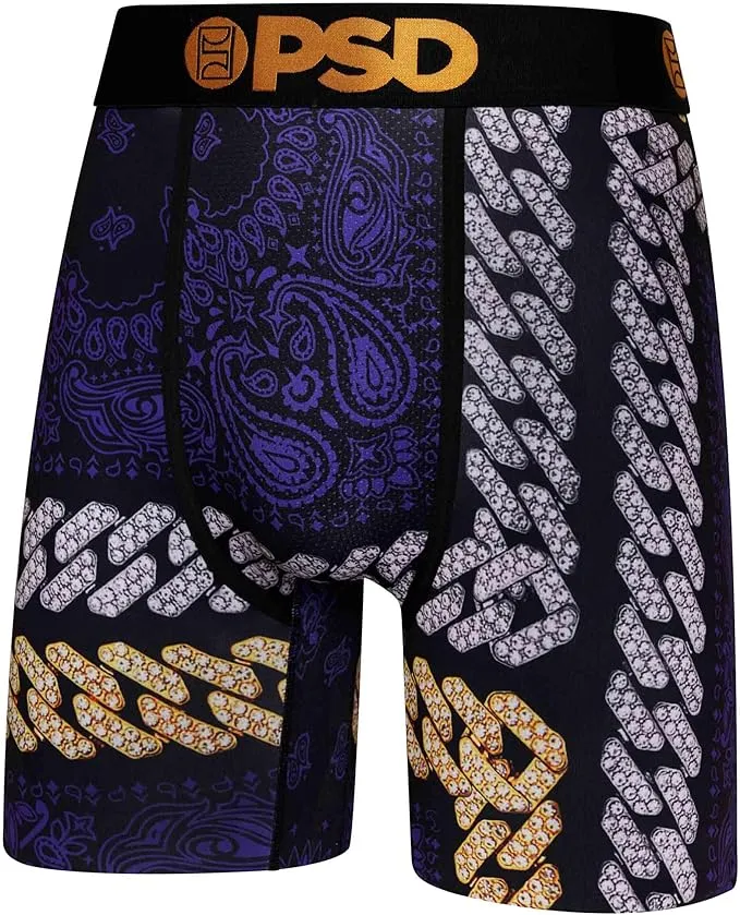 PSD Men's Purp & Gold 3-Pack Bx Boxer Briefs