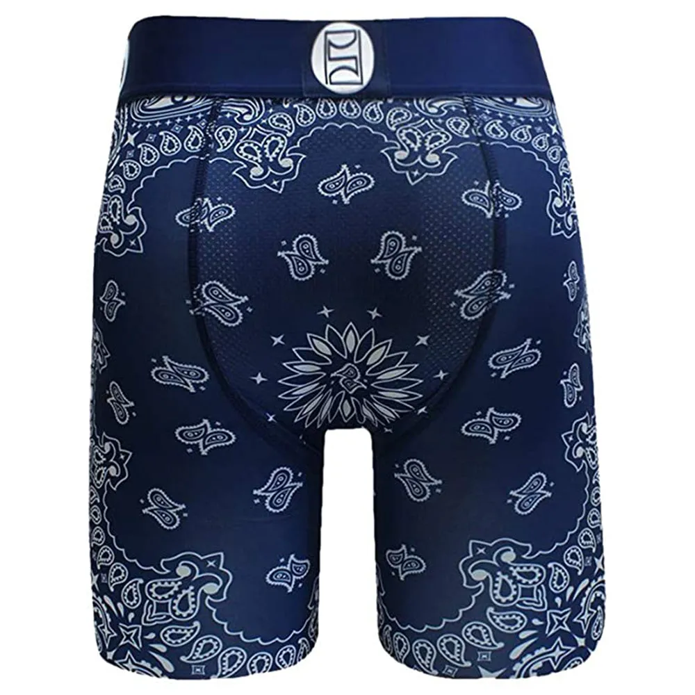 PSD Mens Stretch Wide Band Boxer Brief Bandana Print Breathable Underwear