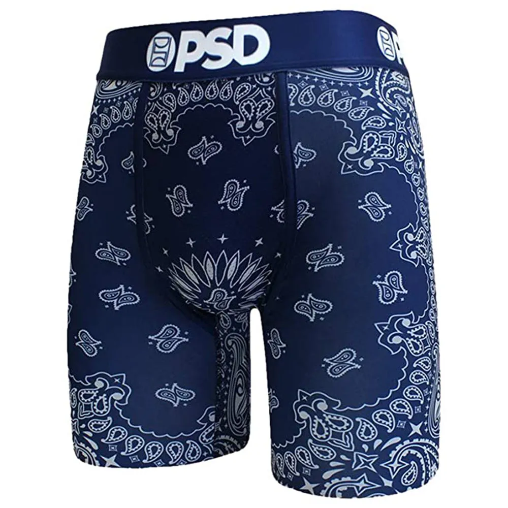 PSD Mens Stretch Wide Band Boxer Brief Bandana Print Breathable Underwear