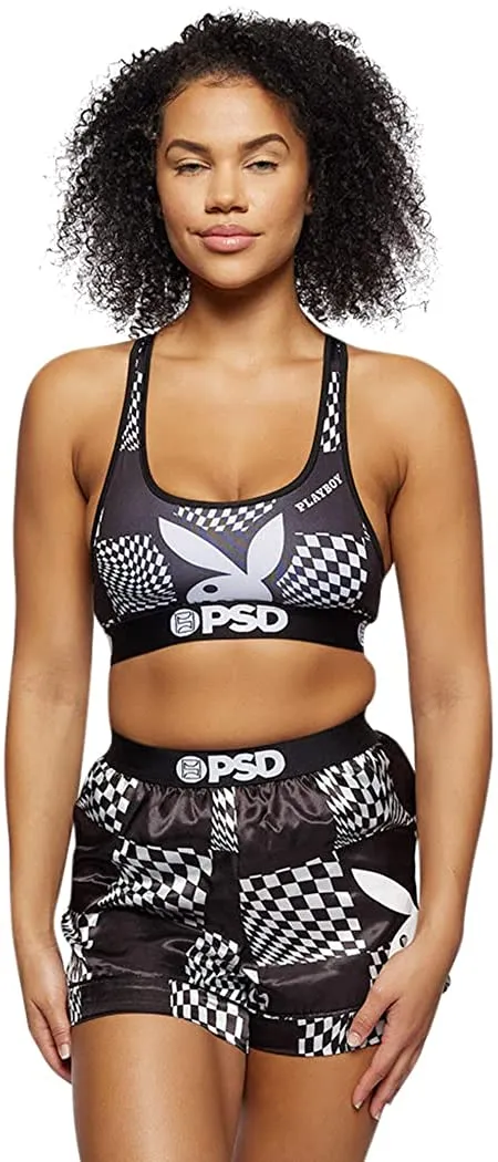 PSD Women's Playboy Warp Check Satin Boxers