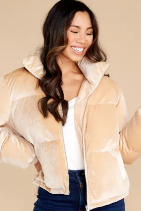 Ready For The Chill Beige Puffer Jacket