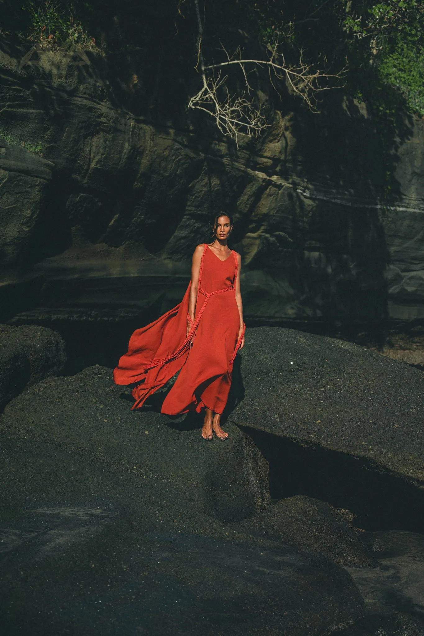 Red Greek Dress • Prom Dance Macrame Dress • Boho Goddess Dress