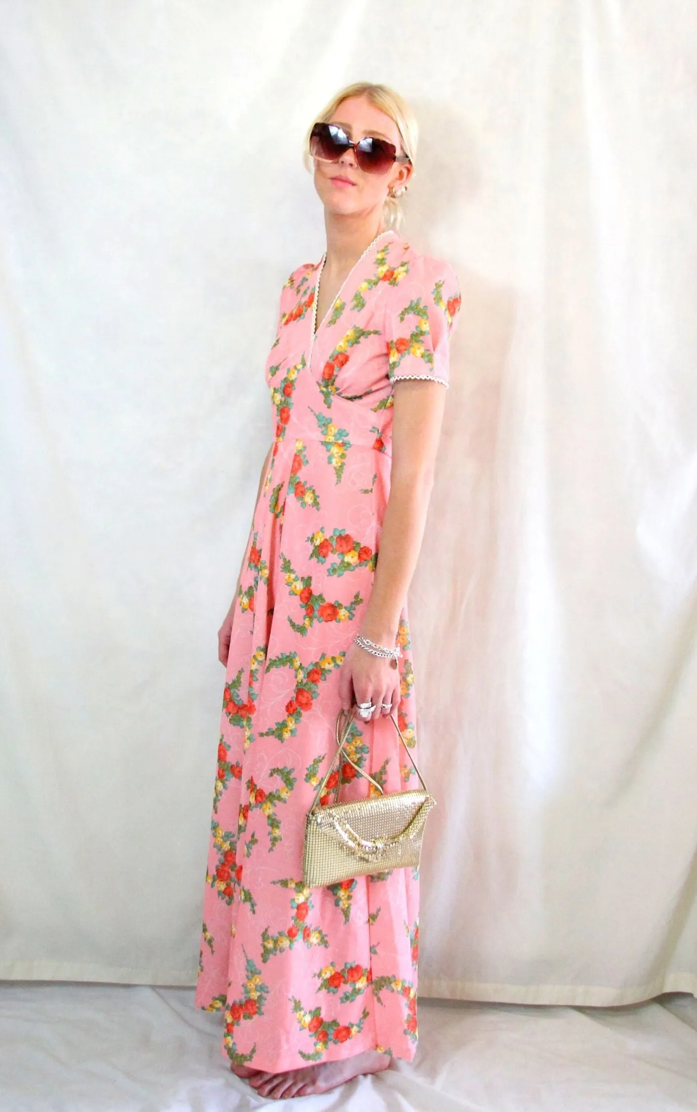 RENT Vintage 1970s Floral Maxi Dress