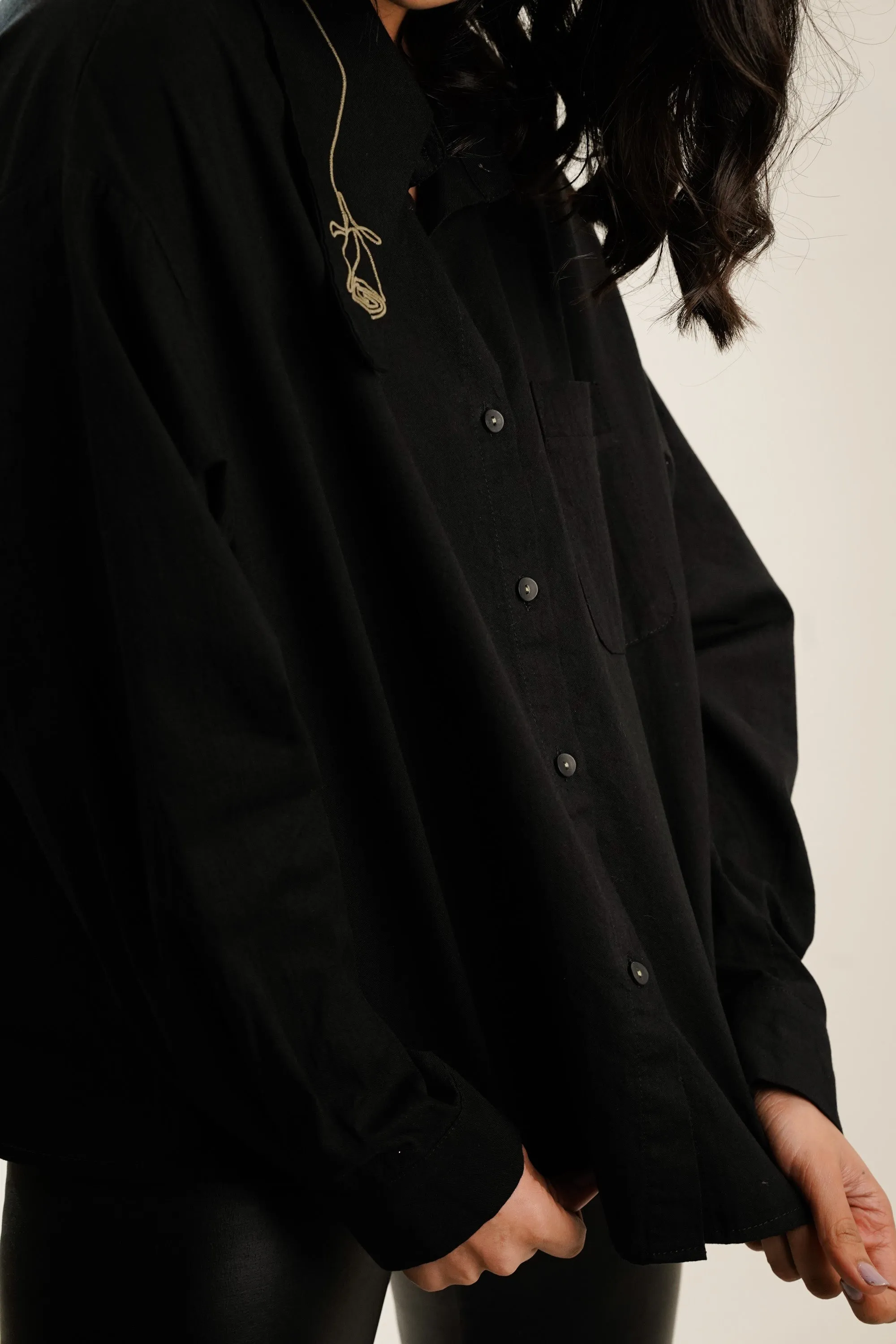 Rosy Black Oversized Shirt