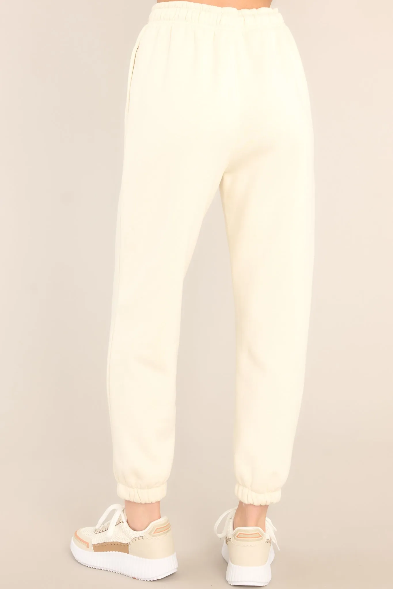 Slay The Day Pearled Ivory Joggers