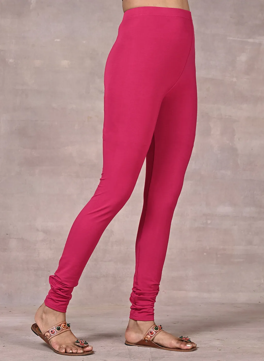 Sofia Pink Skinny Fit Leggings for Women