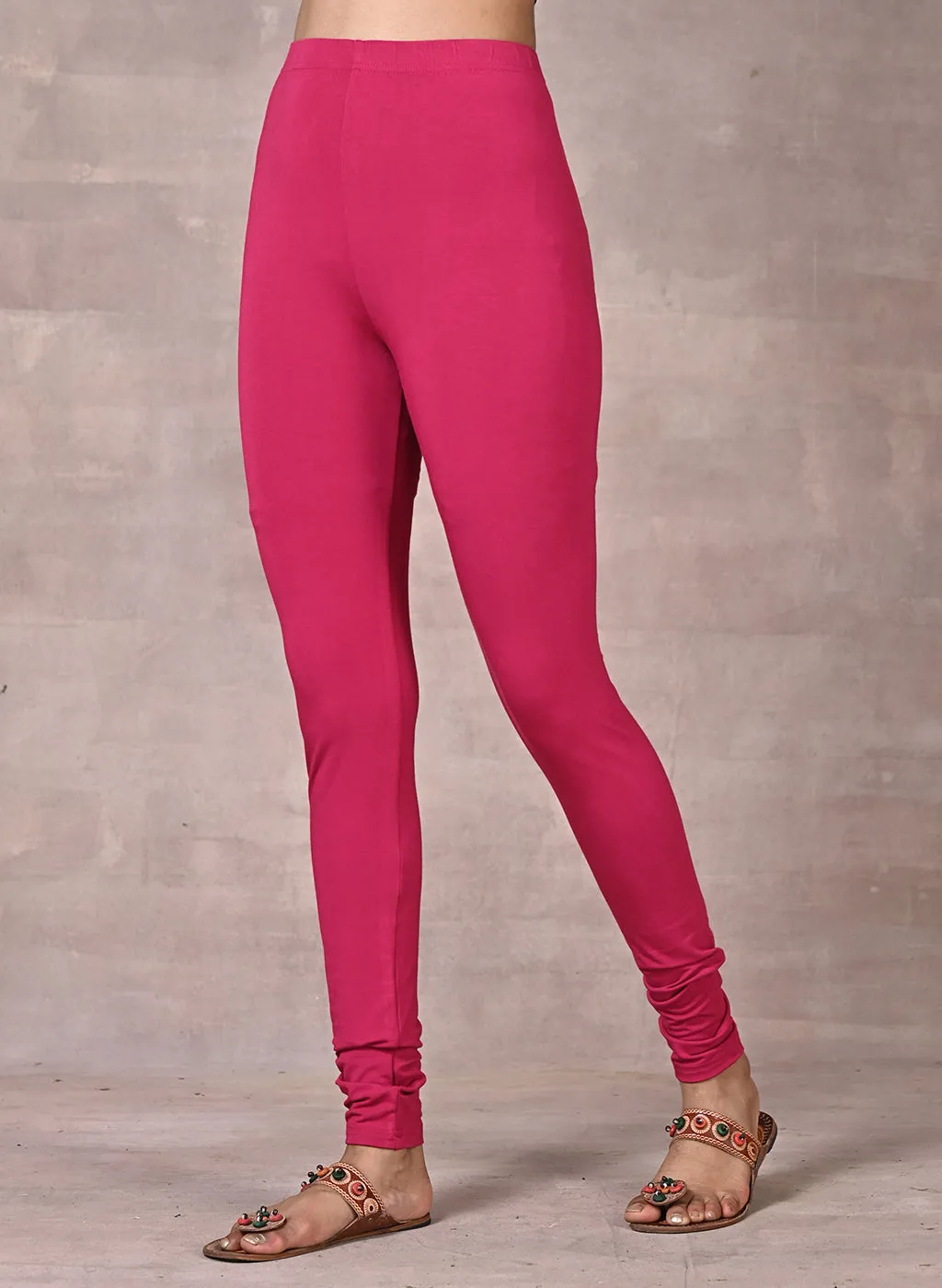 Sofia Pink Skinny Fit Leggings for Women