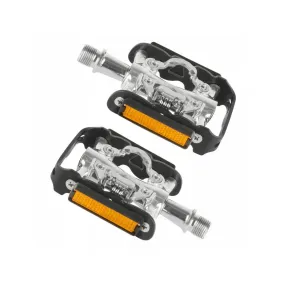 SPD M-Wave Dual Function Pedal Set Compatible with Shimano - Cr-Mo Axle