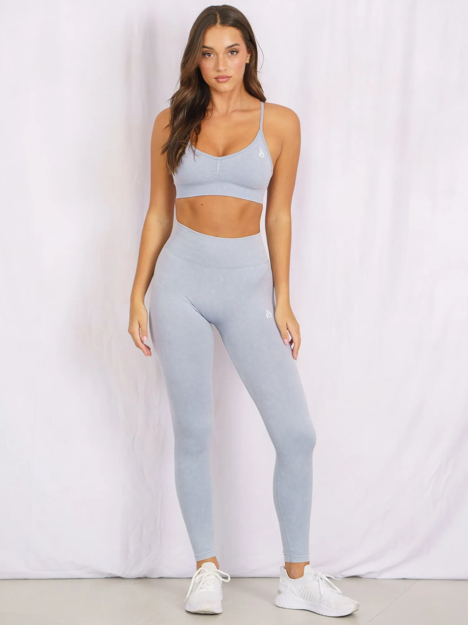 Stonewash Scrunch Seamless Leggings - Dusty Blue Stonewash