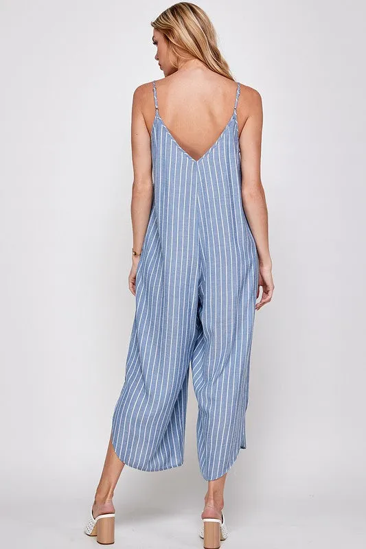 STRIPED WIDE LEG JUMPSUIT