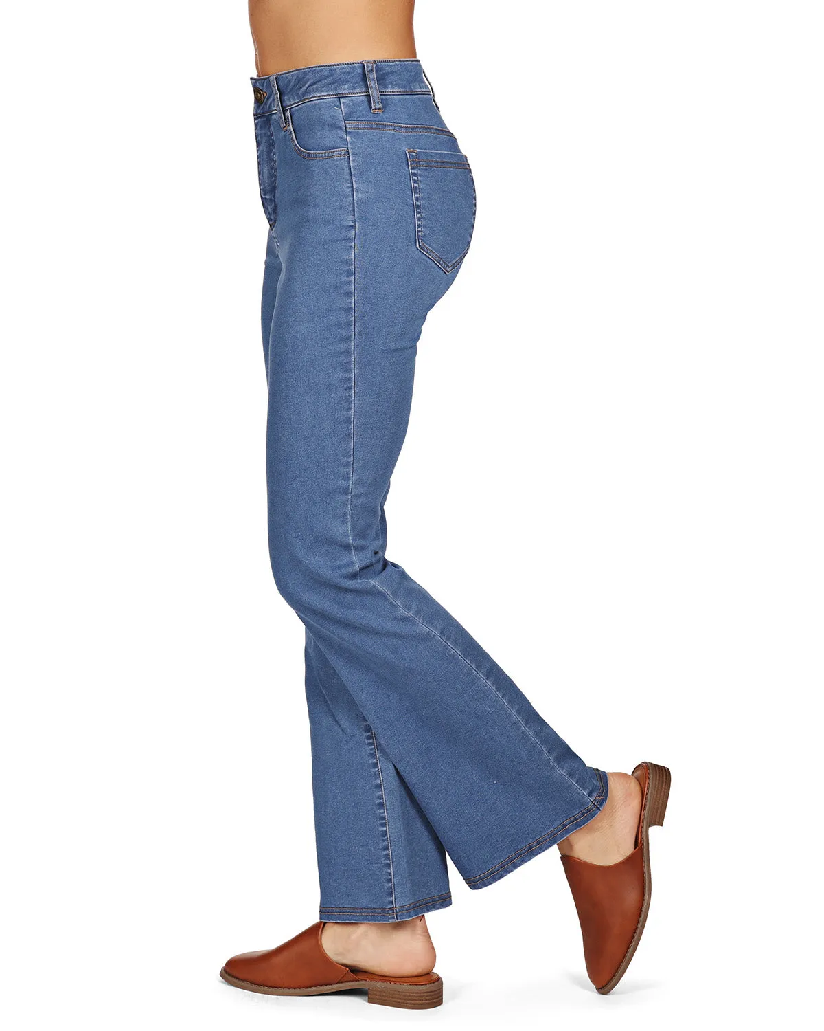 Sustainable Cotton Blend Fashion Denim Boot Cut Leggings