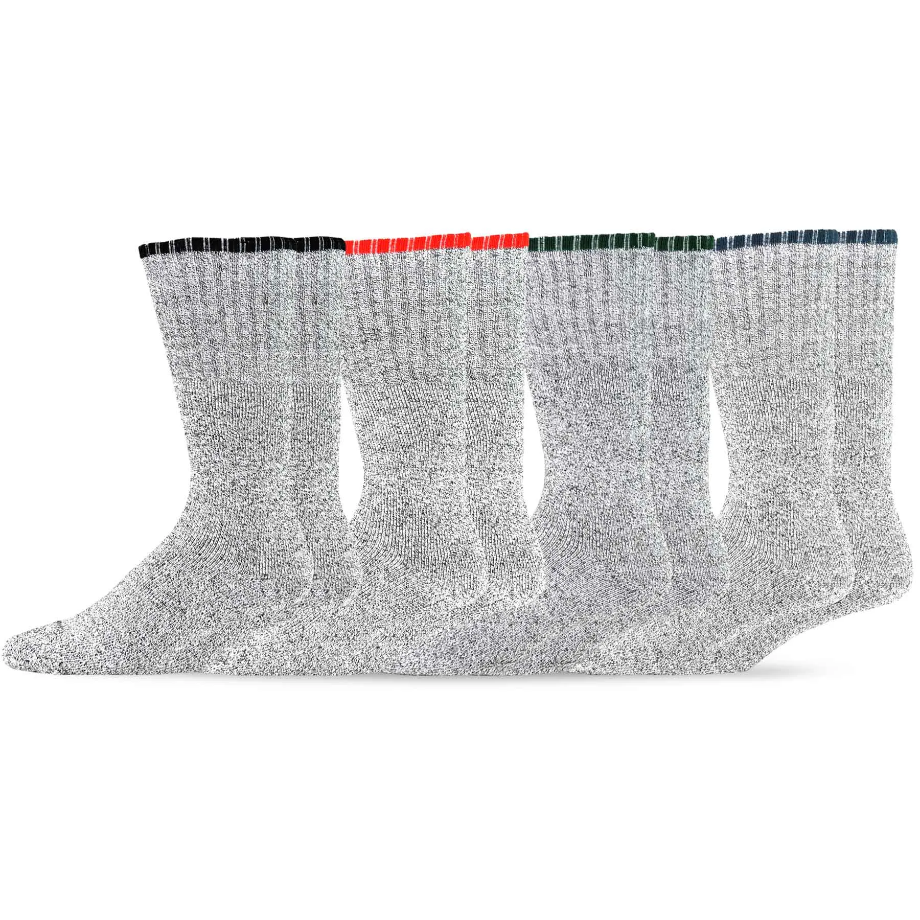 TeeHee Socks Men's Thermal Cotton Crew Color Tip 4-Pack (50761)