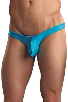 Turquoise Euro Male Spandex Pouch Wide-Back Thong Underwear