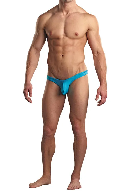 Turquoise Euro Male Spandex Pouch Wide-Back Thong Underwear