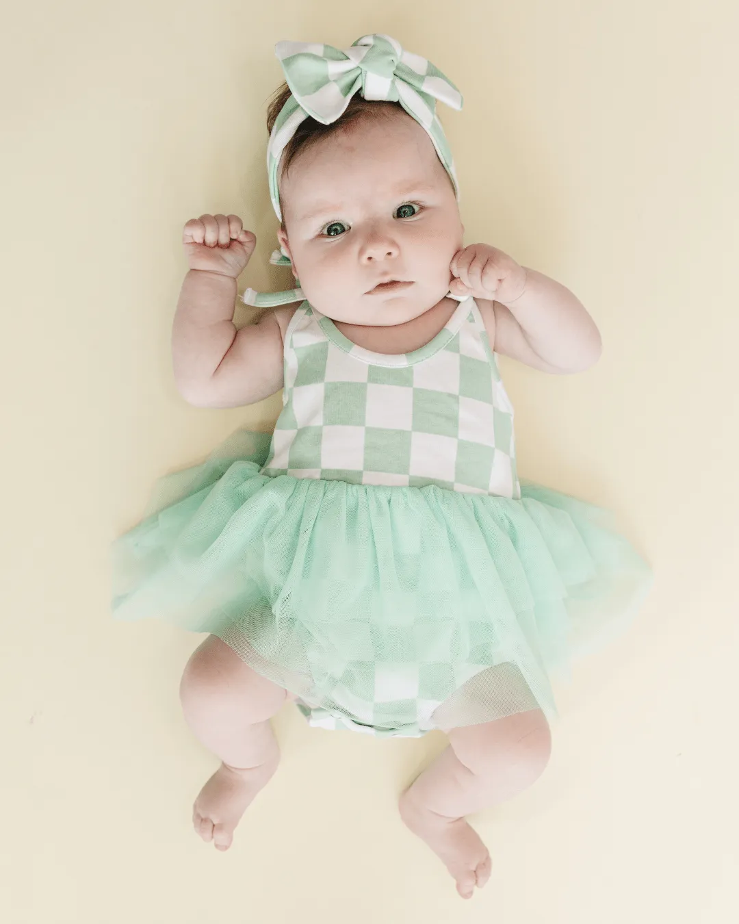 Tutu Romper | Checkered Mint