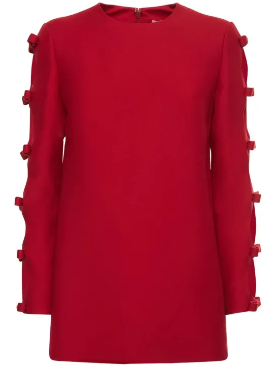 Valentino   Wool &amp; silk crepe bows l/s top 