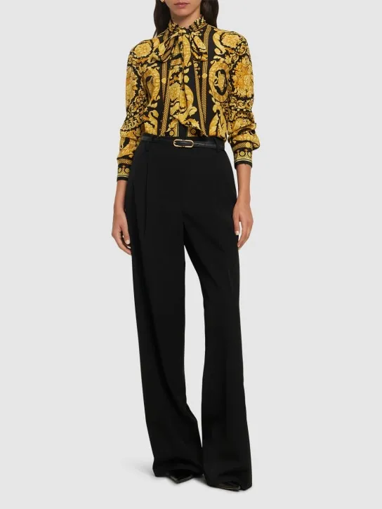 Versace   Baroque print silk shirt 