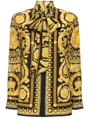 Versace   Baroque print silk shirt 