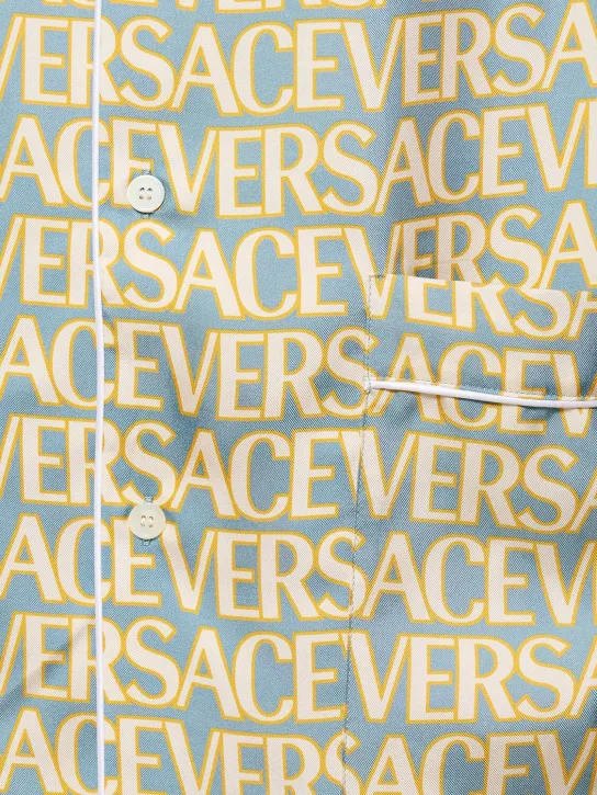 Versace   Monogram printed silk twill shirt 