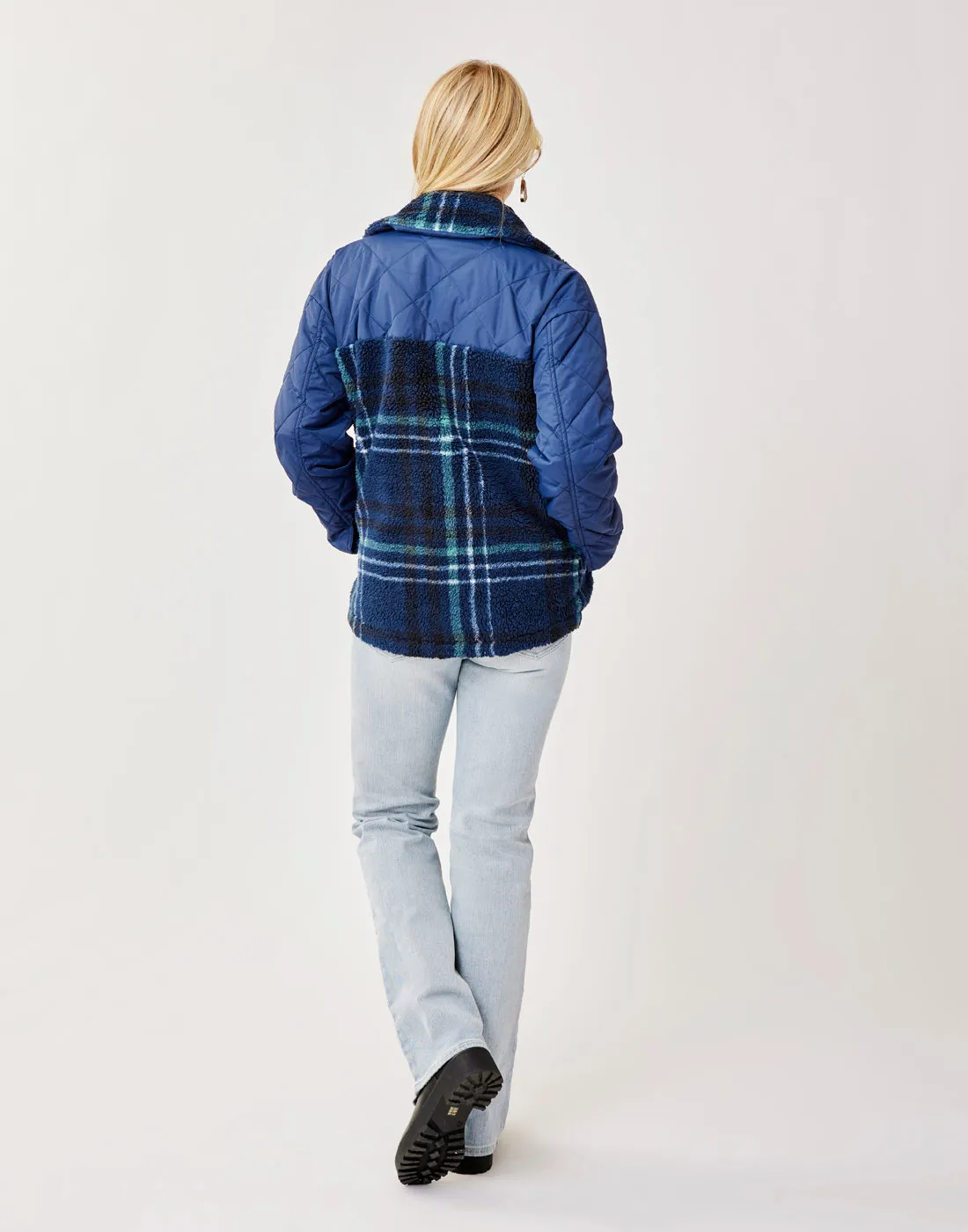 Vineyard Shacket: Dk. Blue Plaid - FINAL SALE