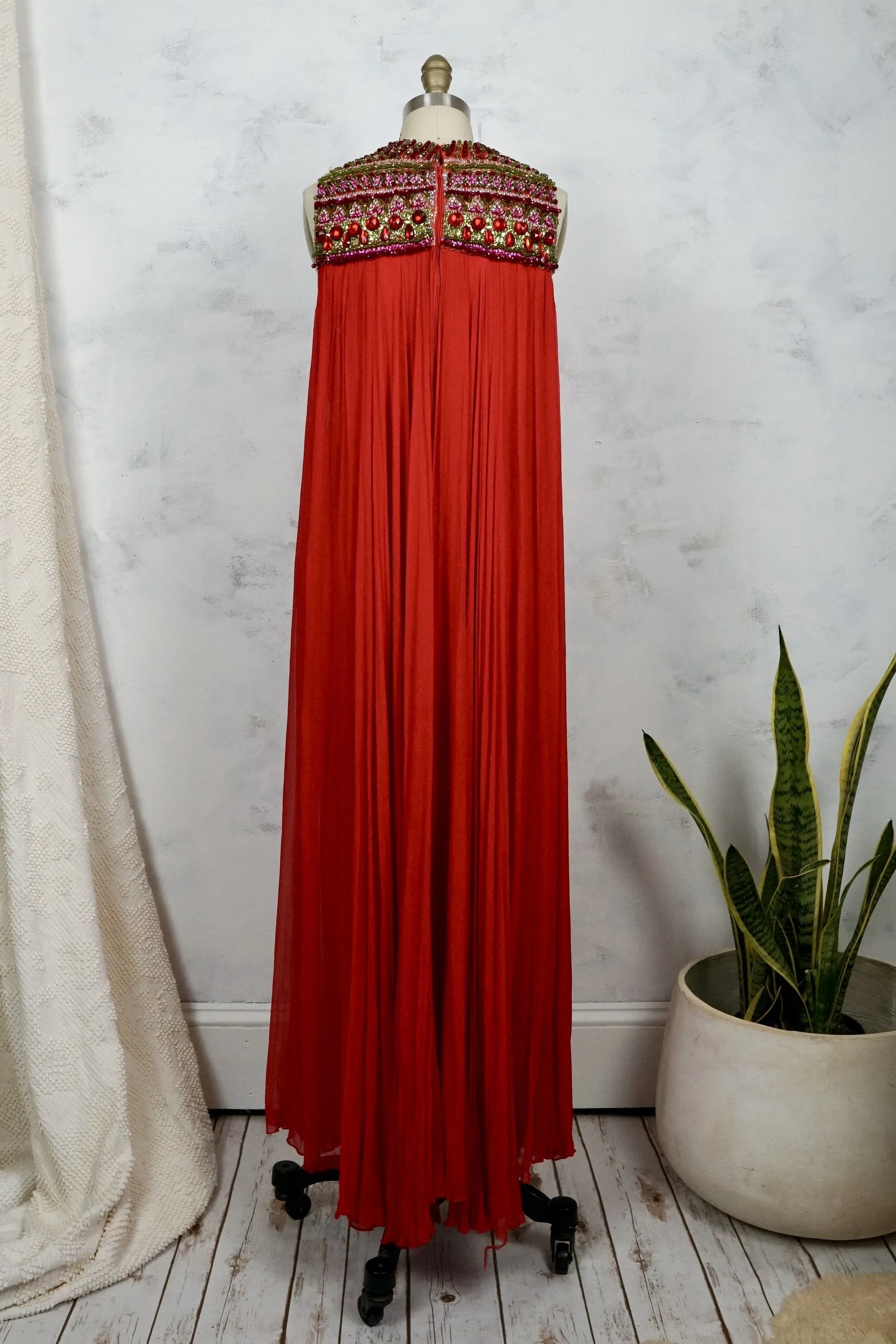 Vintage Red Silk Goddess Dress