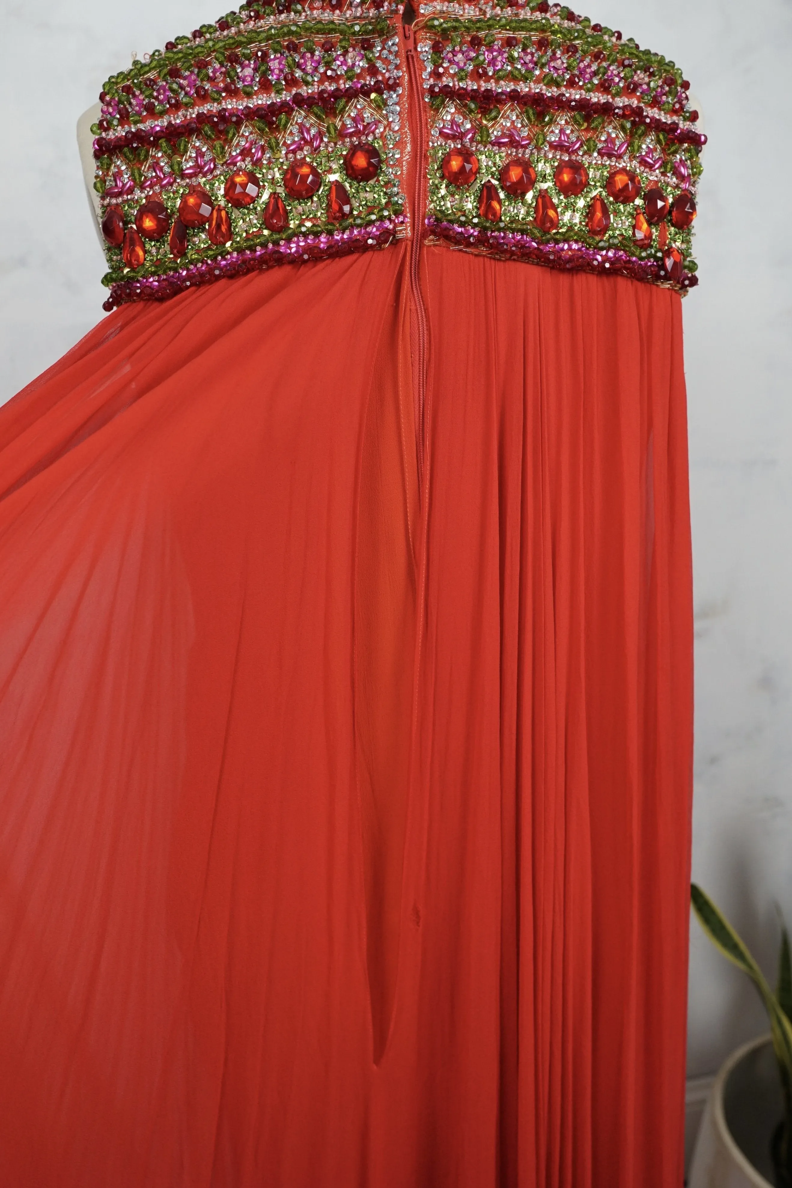 Vintage Red Silk Goddess Dress