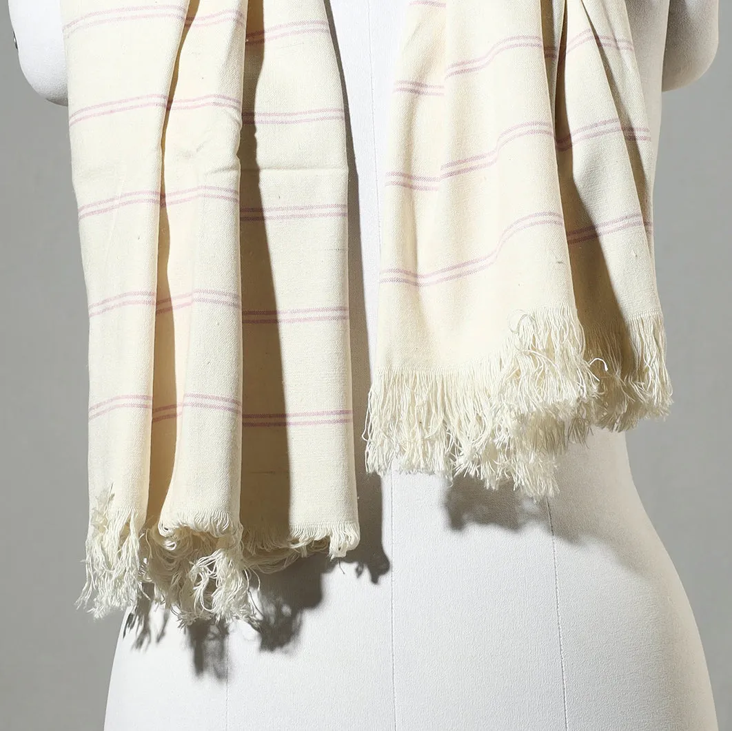 White - Traditional Handloom Karbi Anglong Eri Silk Stole