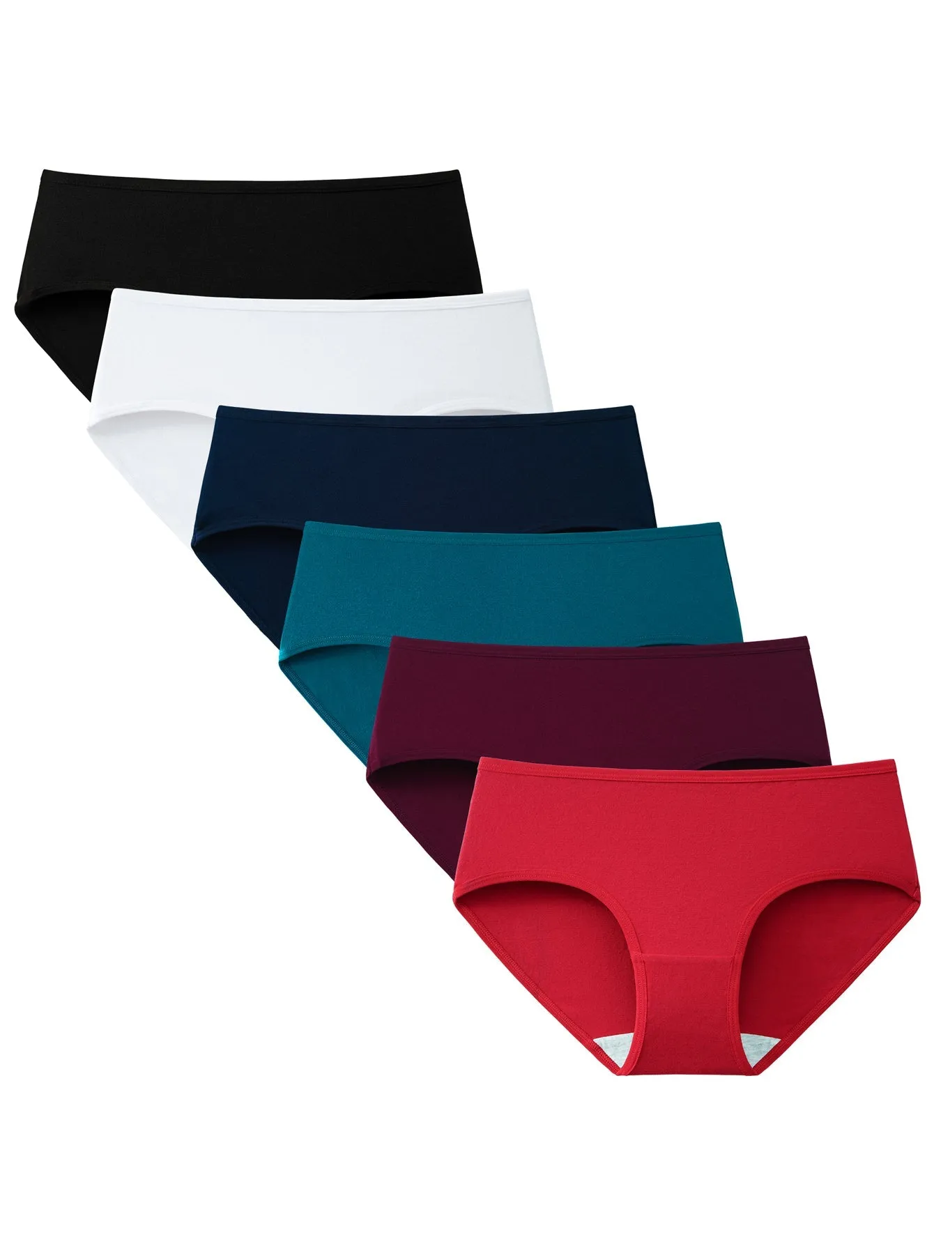 Women's Cotton Mid Waist Hipster 6-Pack