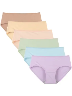 Women's Cotton Mid Waist Hipster 6-Pack