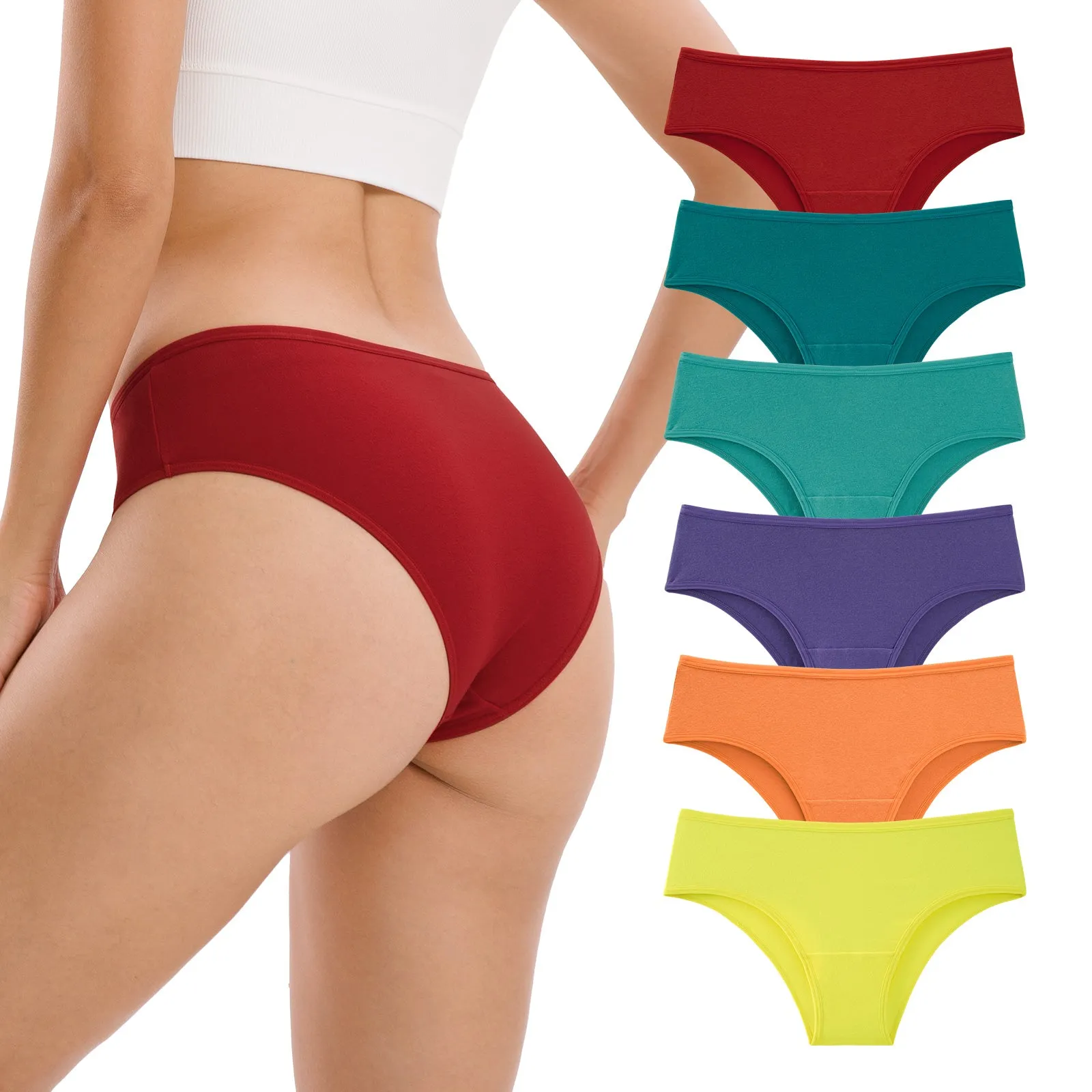 Women's Underwear Cheeky Hipster Panties Breathable Cotton Panty 6-Pack（Copy）