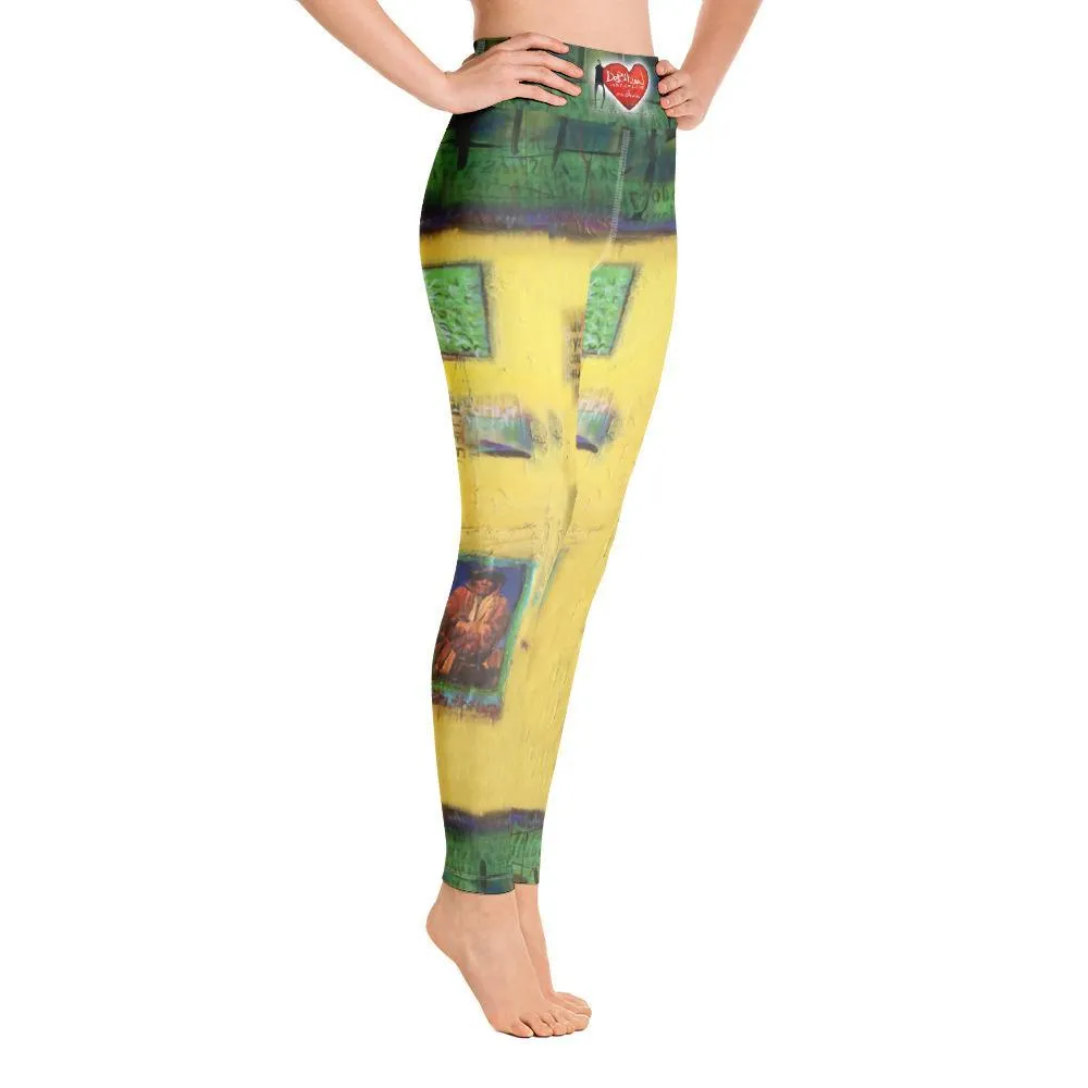 Yellow Abstract leggings