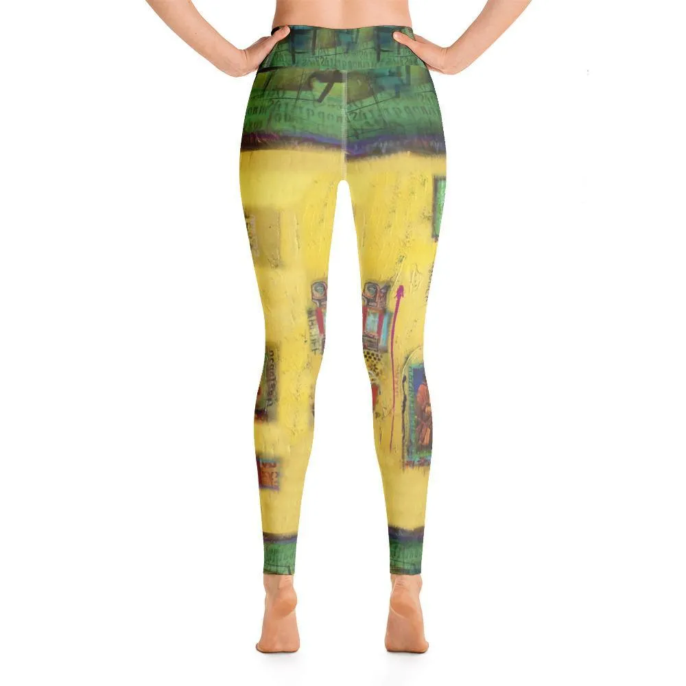 Yellow Abstract leggings