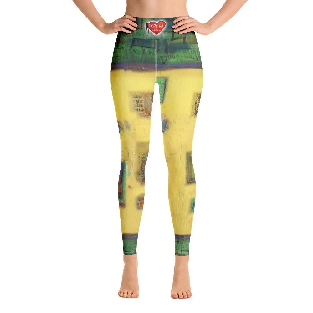 Yellow Abstract leggings