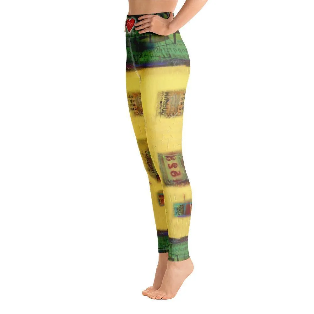 Yellow Abstract leggings