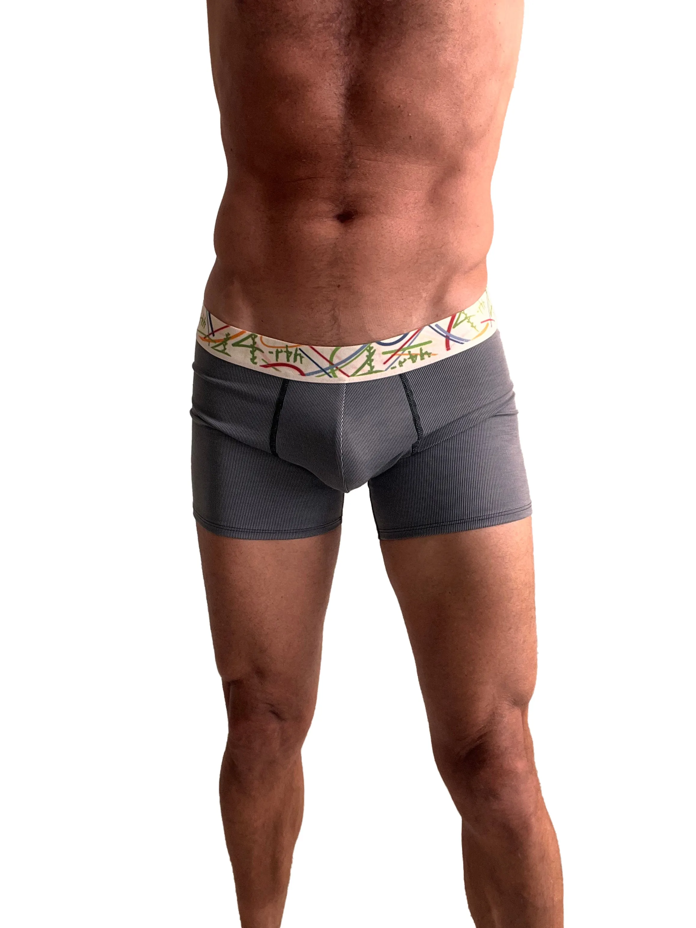 Zen Boxer Brief (Charcoal Grey STRIPE)