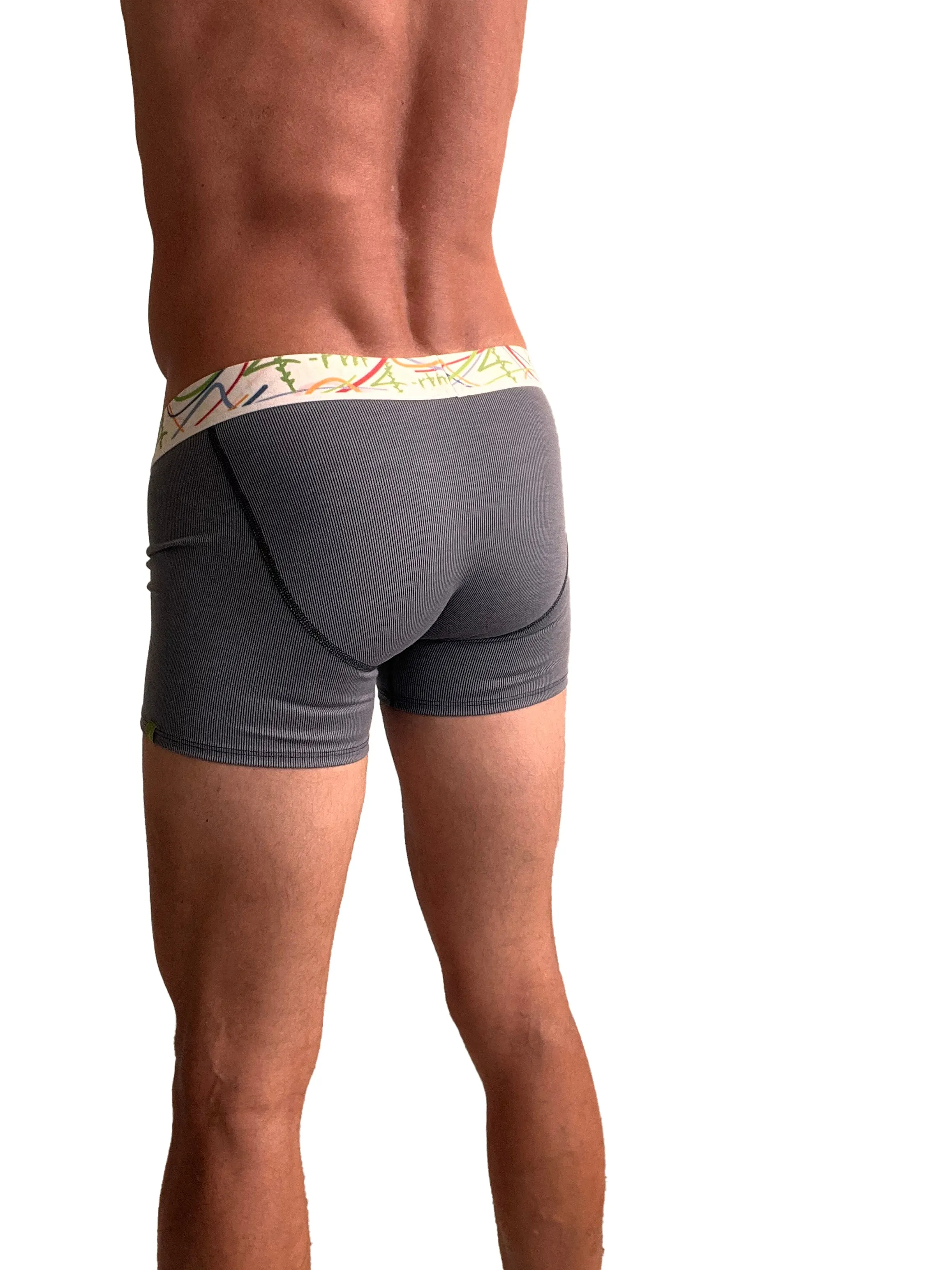 Zen Boxer Brief (Charcoal Grey STRIPE)