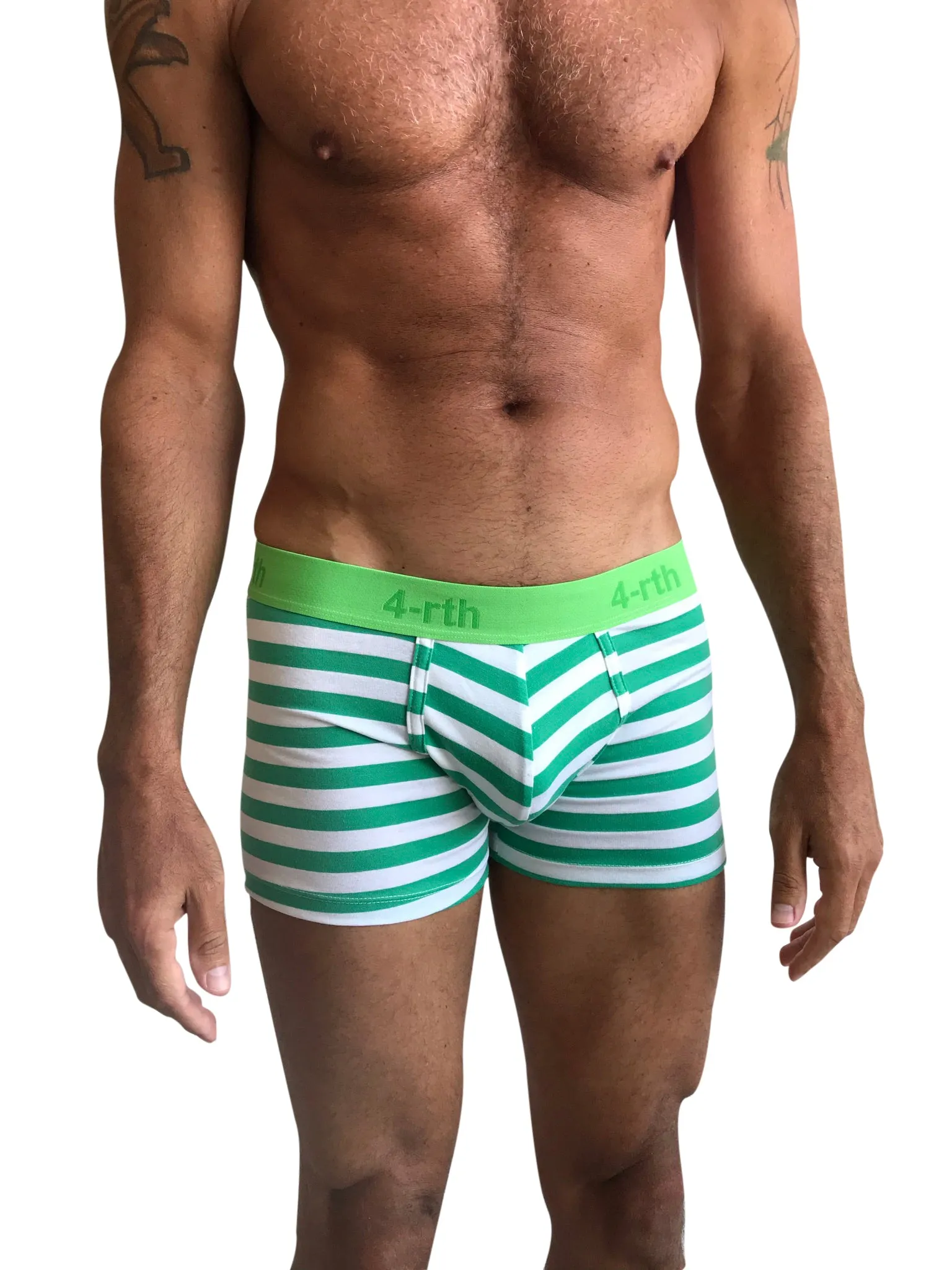 Zen Boxer Brief (Nautical Green Stripe)