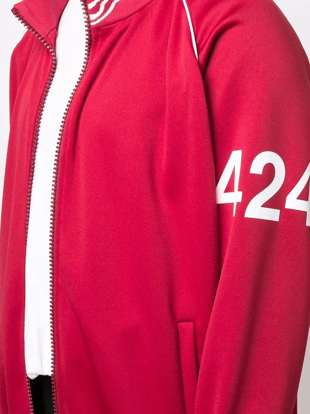 ZIPPED TRACK JACKET RED